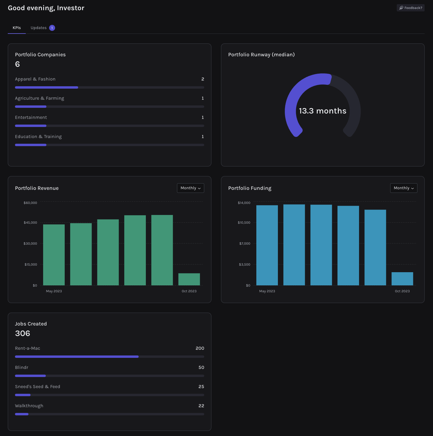 OpenPitch dashboard screenshot